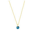 Collier en argent sterling plaqué or et tanzanite CZ de 4 mm - 40 à 55 cm