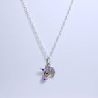 Collier en argent sterling et émail licorne - 35 à 81 cm