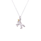 Collier licorne cabrée en argent sterling - 35 à 81 cm