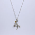 Collier licorne cabrée en argent sterling - 35 à 81 cm