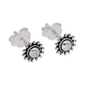 Puces d'oreilles soleil flamboyant en argent sterling