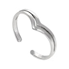 Bague réglable en argent sterling avec double os à souhait