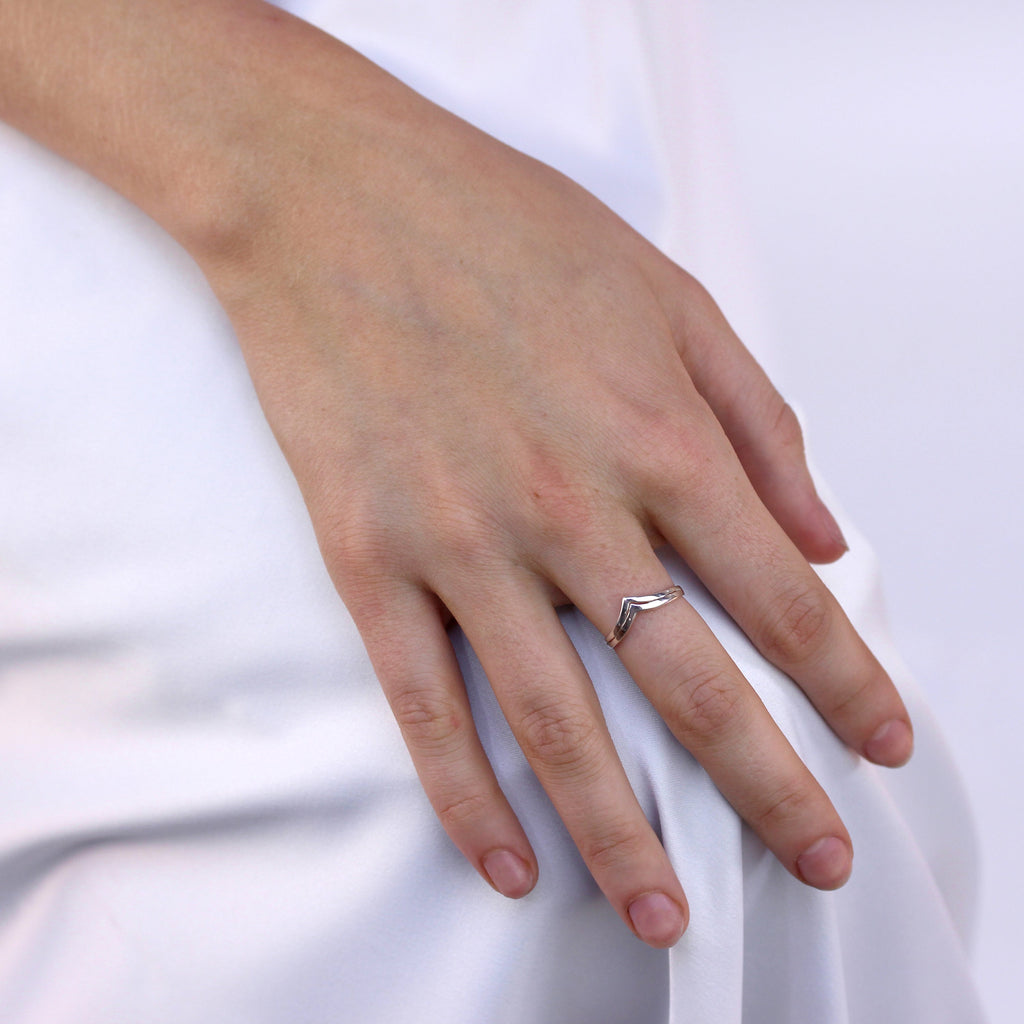 Bague réglable en argent sterling avec double os à souhait