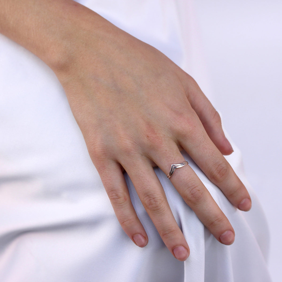 Bague réglable en argent sterling avec double os à souhait