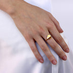 Bague ouverte réglable en argent sterling plaqué or avec disque rond