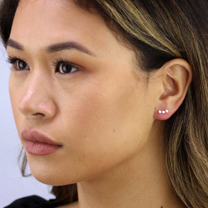 Boucles d'oreilles à triple disque en argent sterling