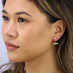 Boucles d'oreilles à tige en argent sterling plaqué or avec cercles