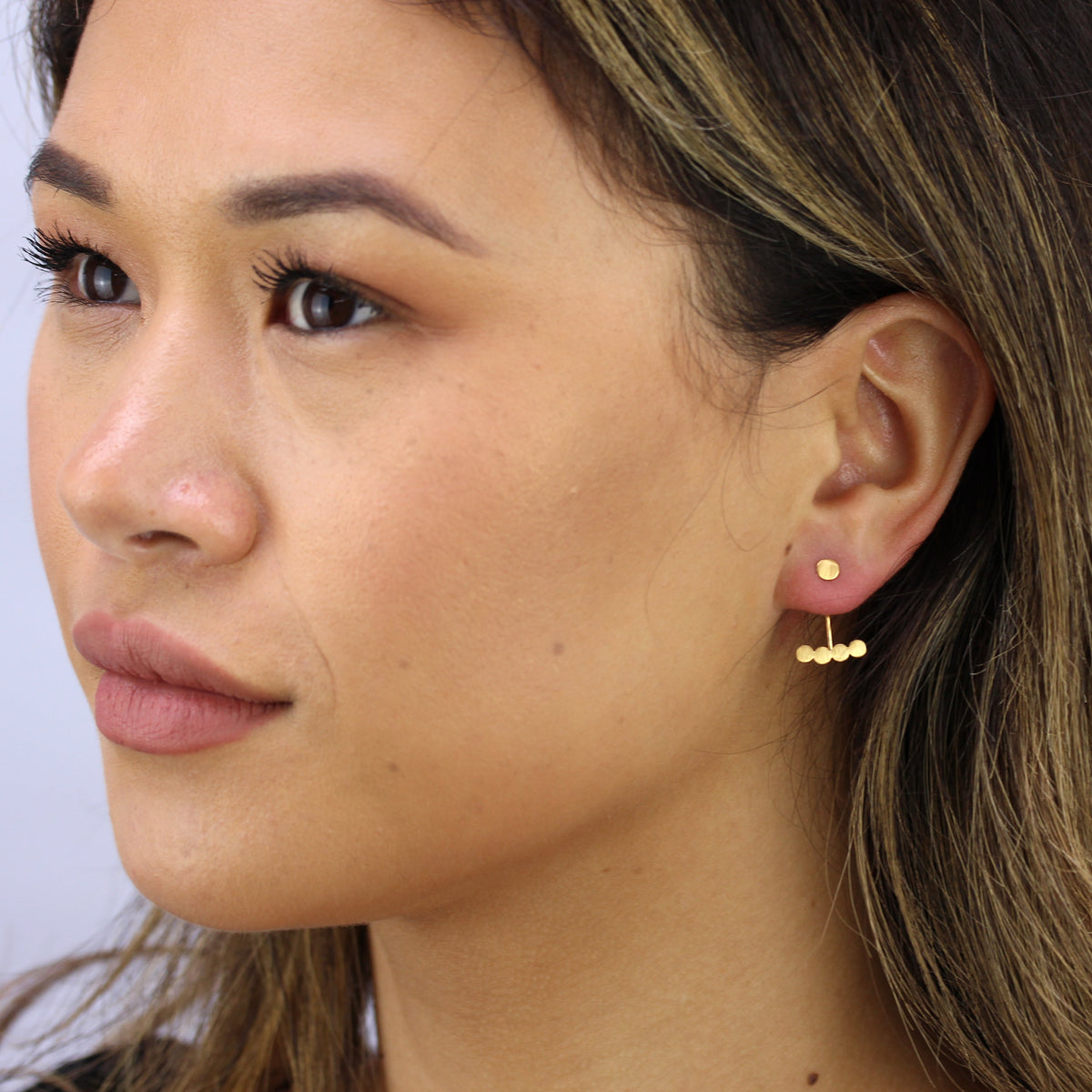 Boucles d'oreilles à tige en argent sterling plaqué or avec cercles
