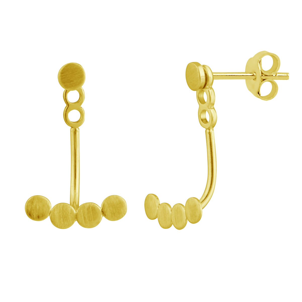 Boucles d'oreilles à tige en argent sterling plaqué or avec cercles
