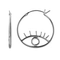 Boucles d'oreilles créoles en argent sterling avec œil ouvert de 27 mm