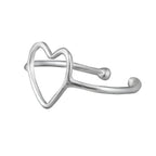 Boucle d'oreille simple en argent sterling avec cœur ouvert