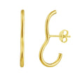Boucles d'oreilles à tige en argent sterling plaqué or avec barre incurvée