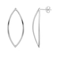 Grandes boucles d'oreilles à tige ovales ouvertes en argent sterling