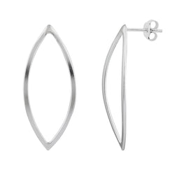 Grandes boucles d'oreilles à tige ovales ouvertes en argent sterling