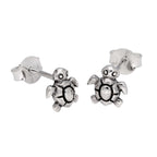 Petites boucles d'oreilles à tige en argent sterling en forme de tortue