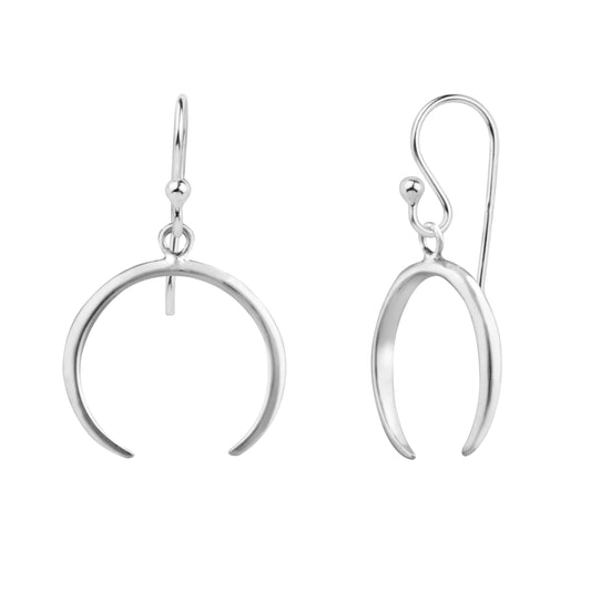 Boucles d'oreilles pendantes en argent sterling en forme de croissant de lune