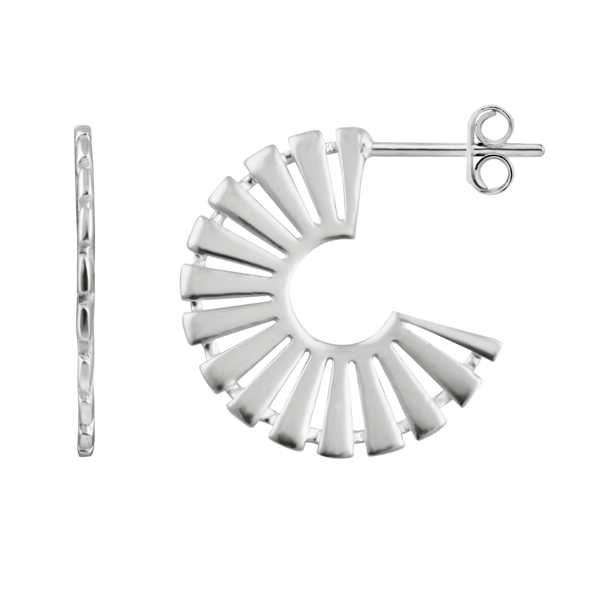 Boucles d'oreilles créoles aztèques en argent sterling