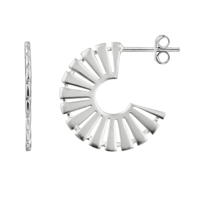 Boucles d'oreilles créoles aztèques en argent sterling