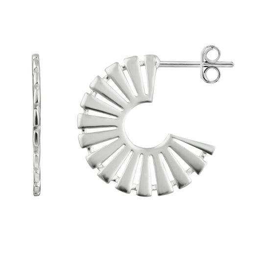Boucles d'oreilles créoles aztèques en argent sterling