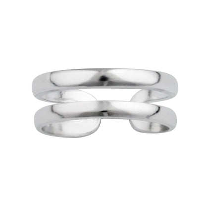 Bague d'orteil ouverte à double bande en argent sterling