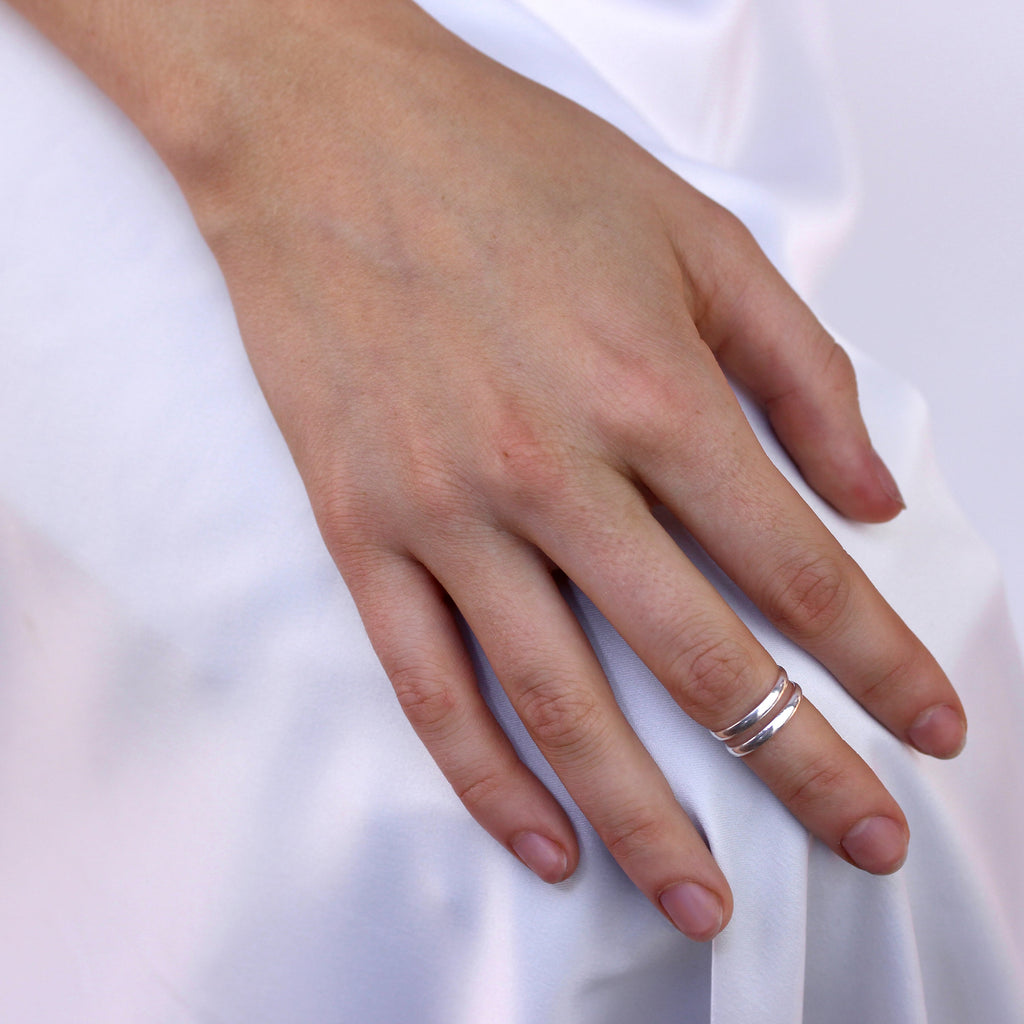 Bague d'orteil ouverte à double bande en argent sterling