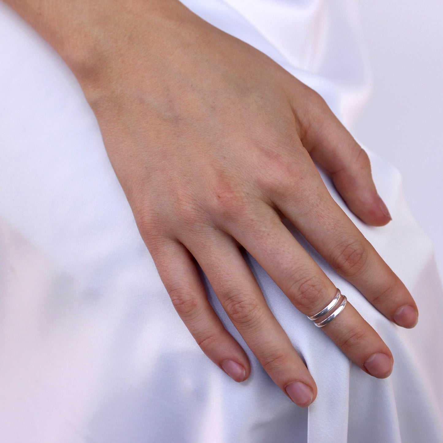 Bague d'orteil ouverte à double bande en argent sterling