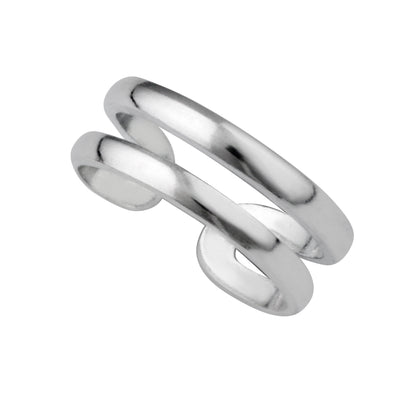 Bague d'orteil ouverte à double bande en argent sterling