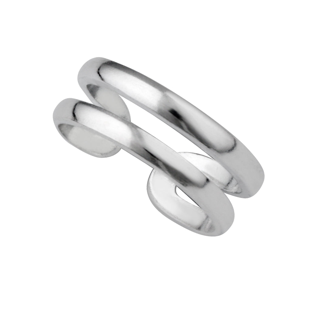Bague d'orteil ouverte à double bande en argent sterling