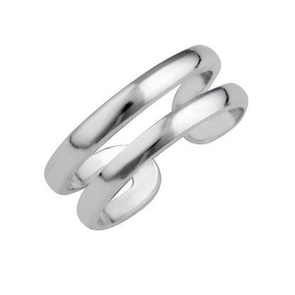 Bague d'orteil ouverte à double bande en argent sterling