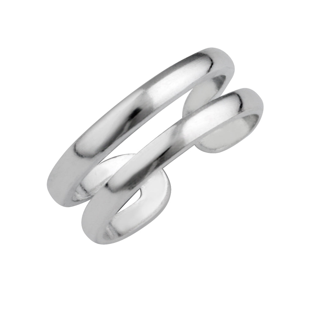 Bague d'orteil ouverte à double bande en argent sterling