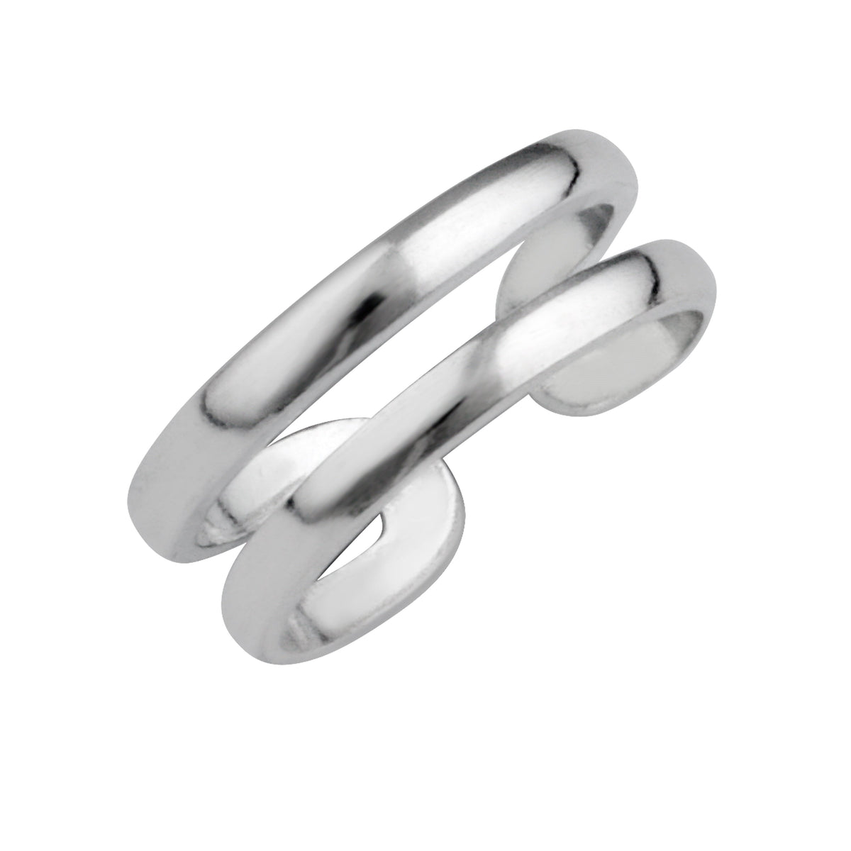 Bague d'orteil ouverte à double bande en argent sterling