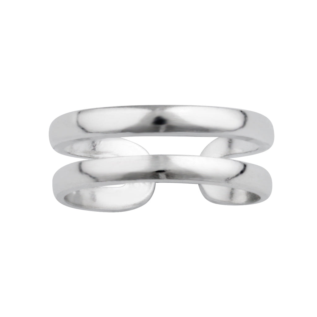 Bague d'orteil ouverte à double bande en argent sterling
