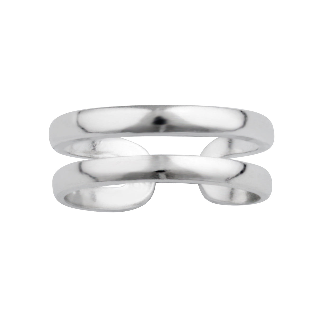 Bague d'orteil ouverte à double bande en argent sterling