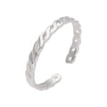 Bague ouverte réglable torsadée en argent sterling