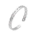 Bague ouverte réglable torsadée en argent sterling