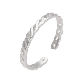 Bague ouverte réglable torsadée en argent sterling