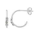 Boucles d'oreilles créoles ouvertes en argent sterling avec triple zircone cubique