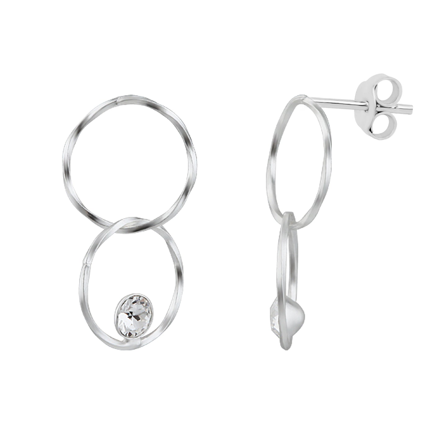 Boucles d'oreilles pendantes en argent sterling avec zircones cubiques Infinity Karma