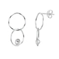 Boucles d'oreilles pendantes en argent sterling avec zircones cubiques Infinity Karma