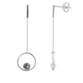Boucles d'oreilles pendantes minimalistes en argent sterling avec zircones cubiques