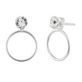 Boucles d'oreilles à tige minimalistes en argent sterling avec cercle Karma et zircones cubiques