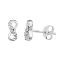 Boucles d'oreilles à tige en argent sterling avec zircone cubique Infinity