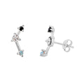 Boucles d'oreilles à tige en argent sterling avec triple zircone cubique et constellation