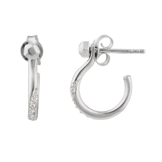 Boucles d'oreilles à tige en argent sterling avec tourbillon en oxyde de zirconium