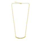 Collier en argent sterling plaqué or avec barre incurvée arc-en-ciel en zircone cubique