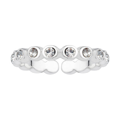 Bague d'éternité ouverte et réglable en argent sterling avec zircone cubique rond