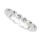 Bague d'éternité ouverte et réglable en argent sterling avec zircone cubique rond