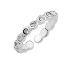 Bague d'éternité ouverte et réglable en argent sterling avec zircone cubique rond