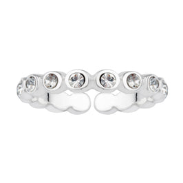 Bague d'éternité ouverte et réglable en argent sterling avec zircone cubique rond