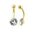 Piercing de nombril en argent sterling plaqué or et zircone cubique rond de 8 mm